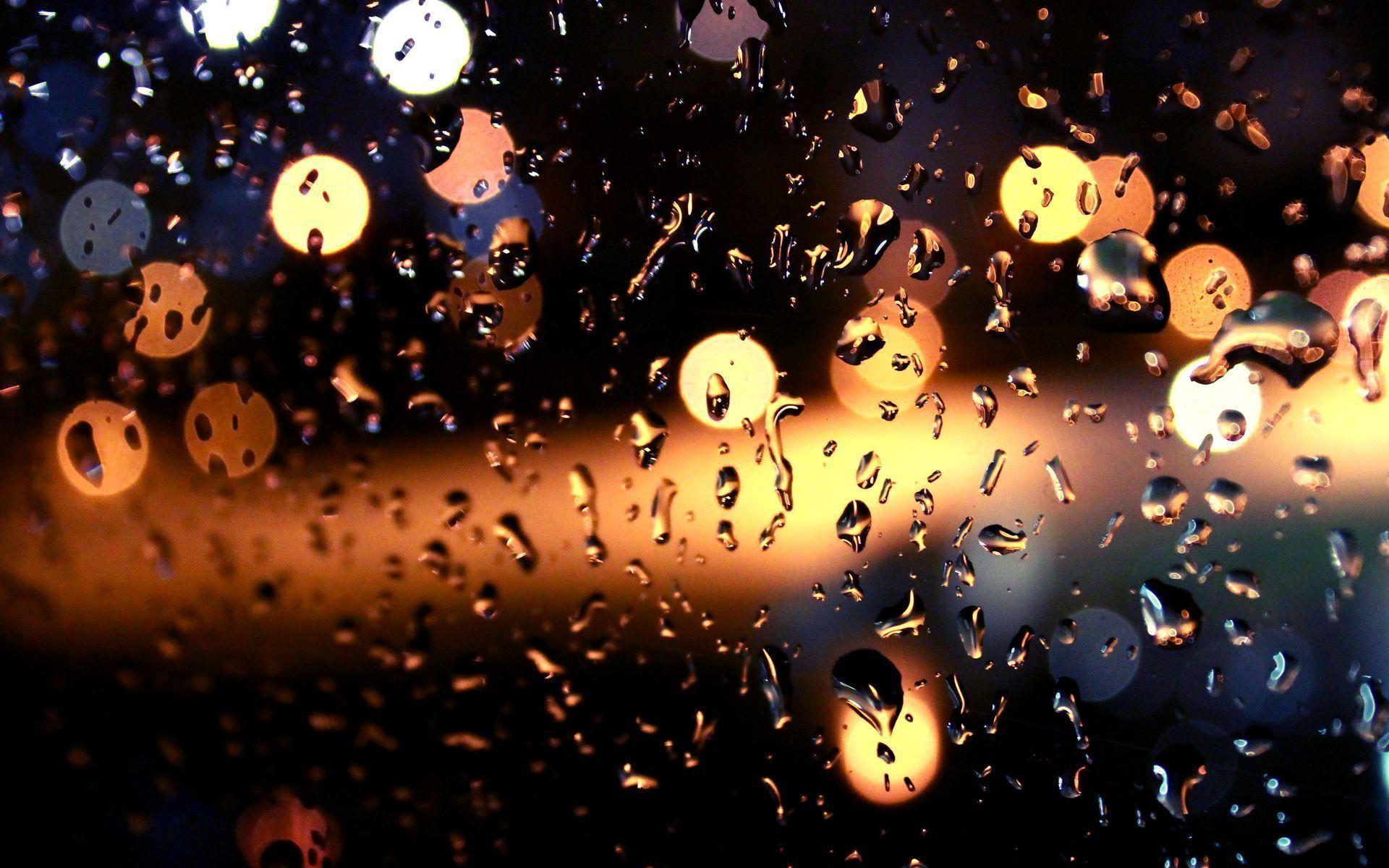 Raindrops On Window Lights