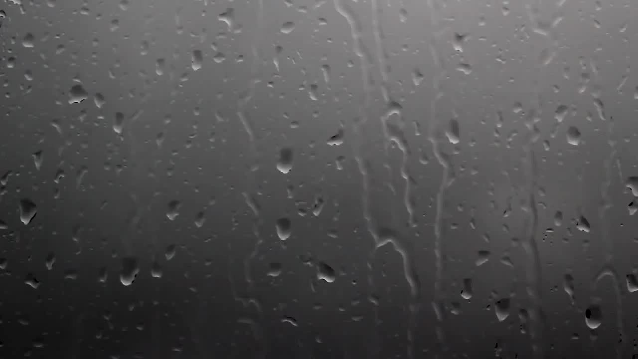 Rainy Window, Raindrops on Window Dark Clouds Background