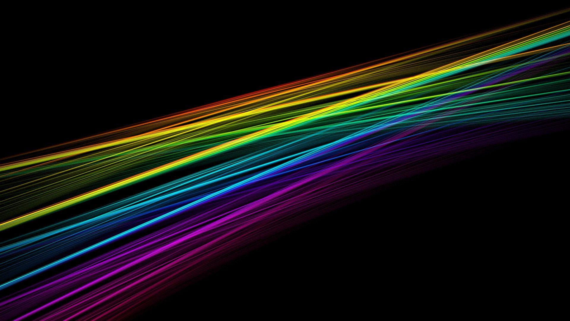 Abstract, Rainbow, Colorful, Black Background wallpaperd