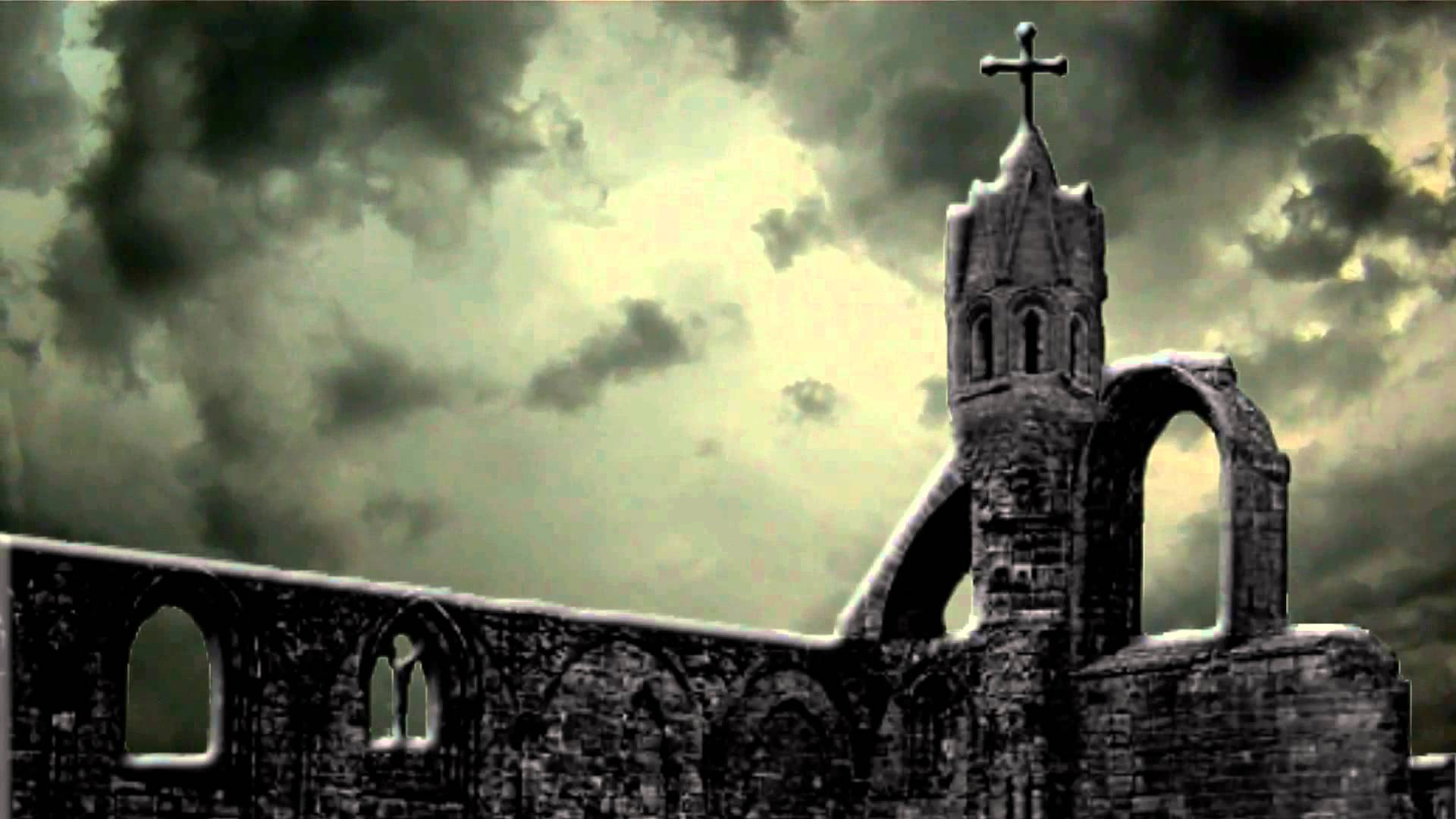 Scary Halloween Haunted Church background video 1080p HD