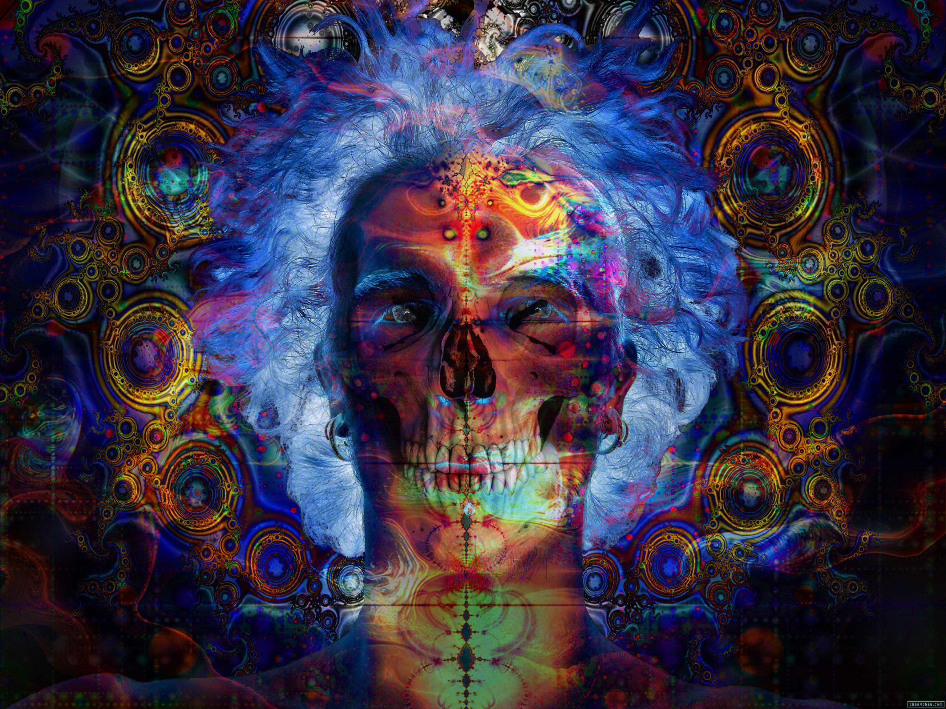 Trippy Psychedelic Art. Psychedelic skeleton acid art. Steves