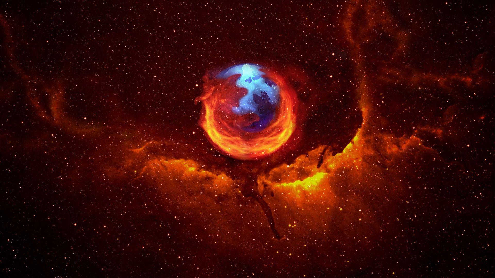 Free 1920x1080 Mozilla Firefox Logo Space Wallpaper Full HD 1080p