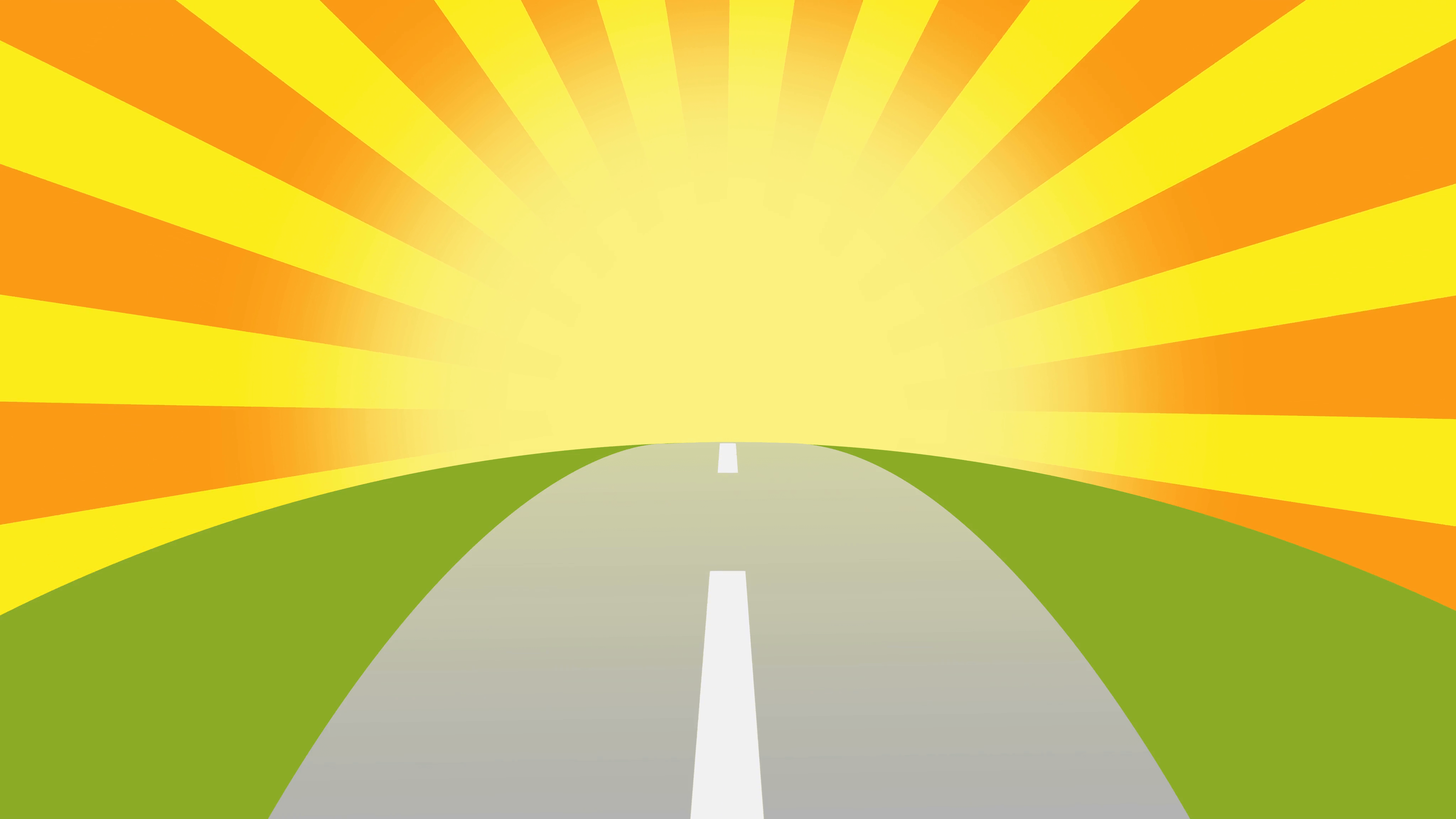 Animated road on a sunset with space for your object, text or logo