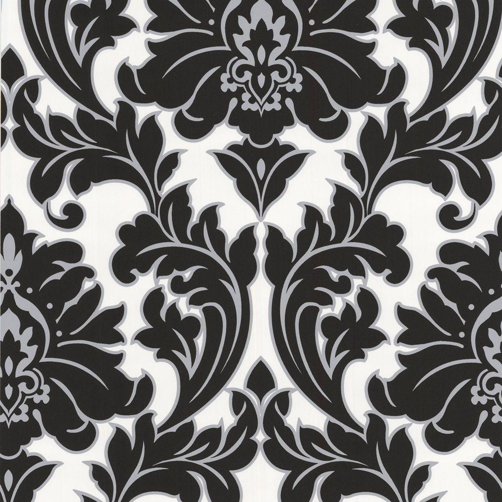 Superfresco Easy Paste the Wall Majestic Damask Black / White
