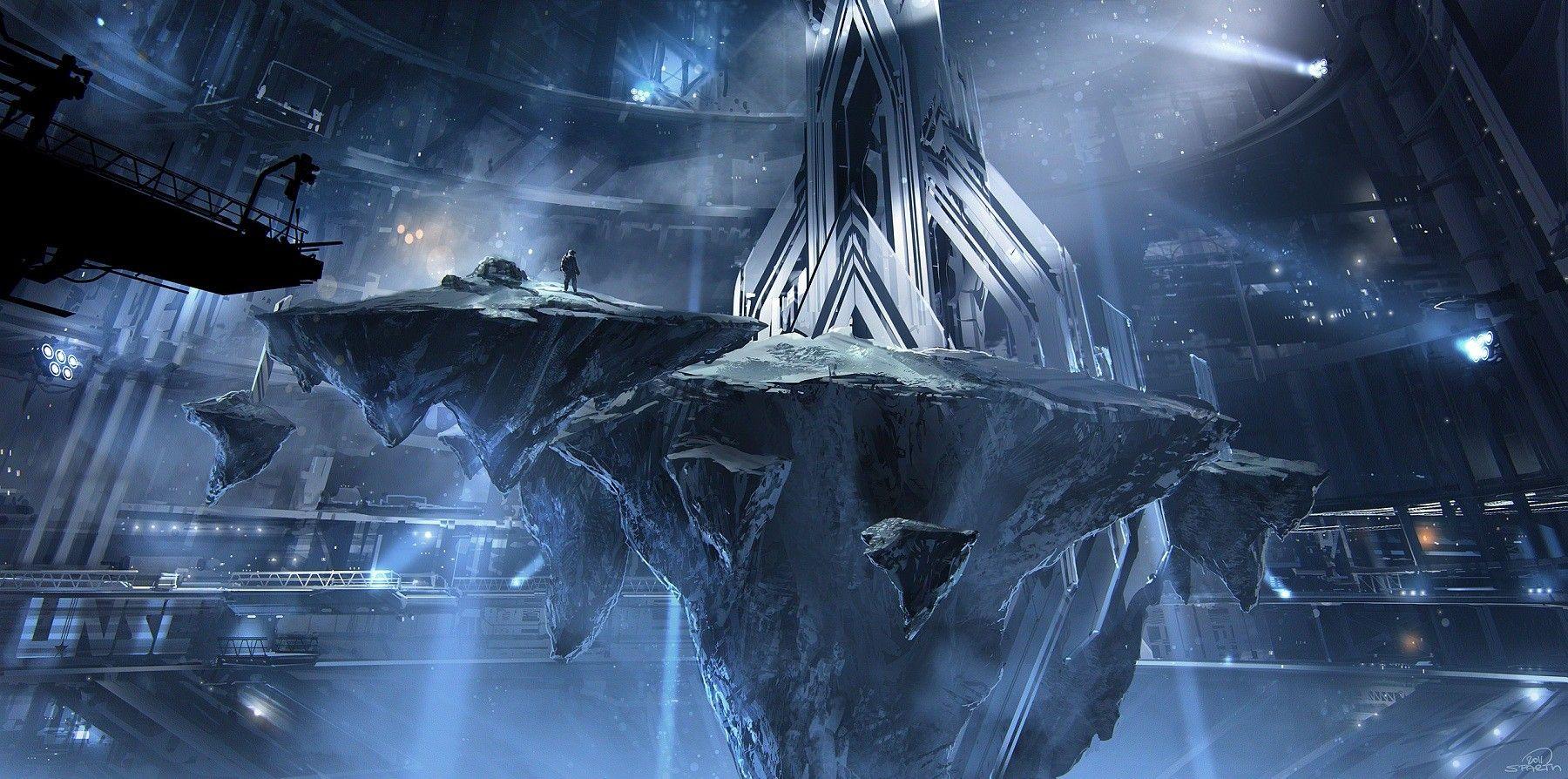 video games, landscapes, outer space, design, Cortana, Halo, Master
