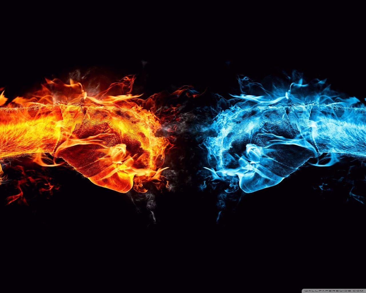 Fire Fist vs Water Fist ❤ 4K HD Desktop Wallpaper for 4K Ultra HD