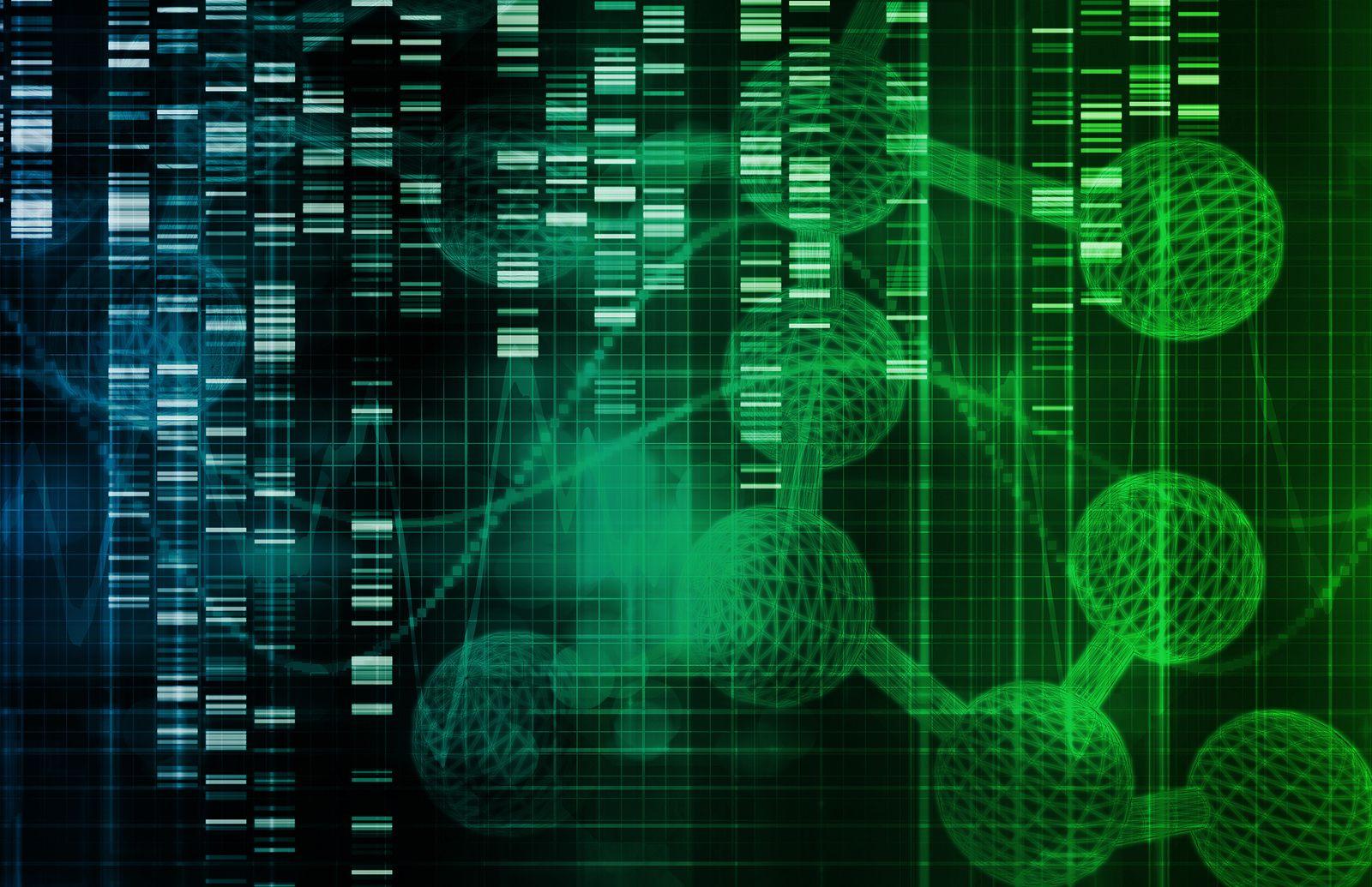 P3 Health. Genetic Background with DNA Genome Sequence Art