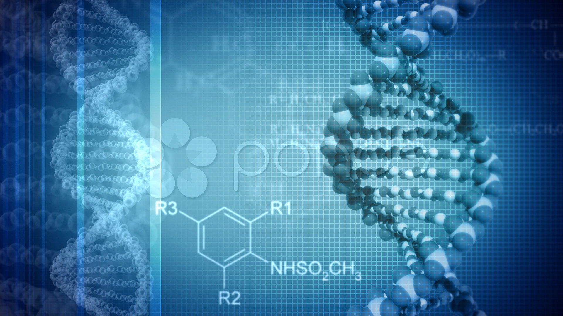 Blue background with rotating DNA Stock Video