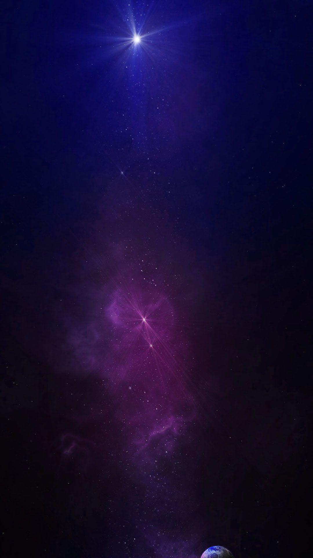 Purple Galaxy Stars Android Wallpaper free download