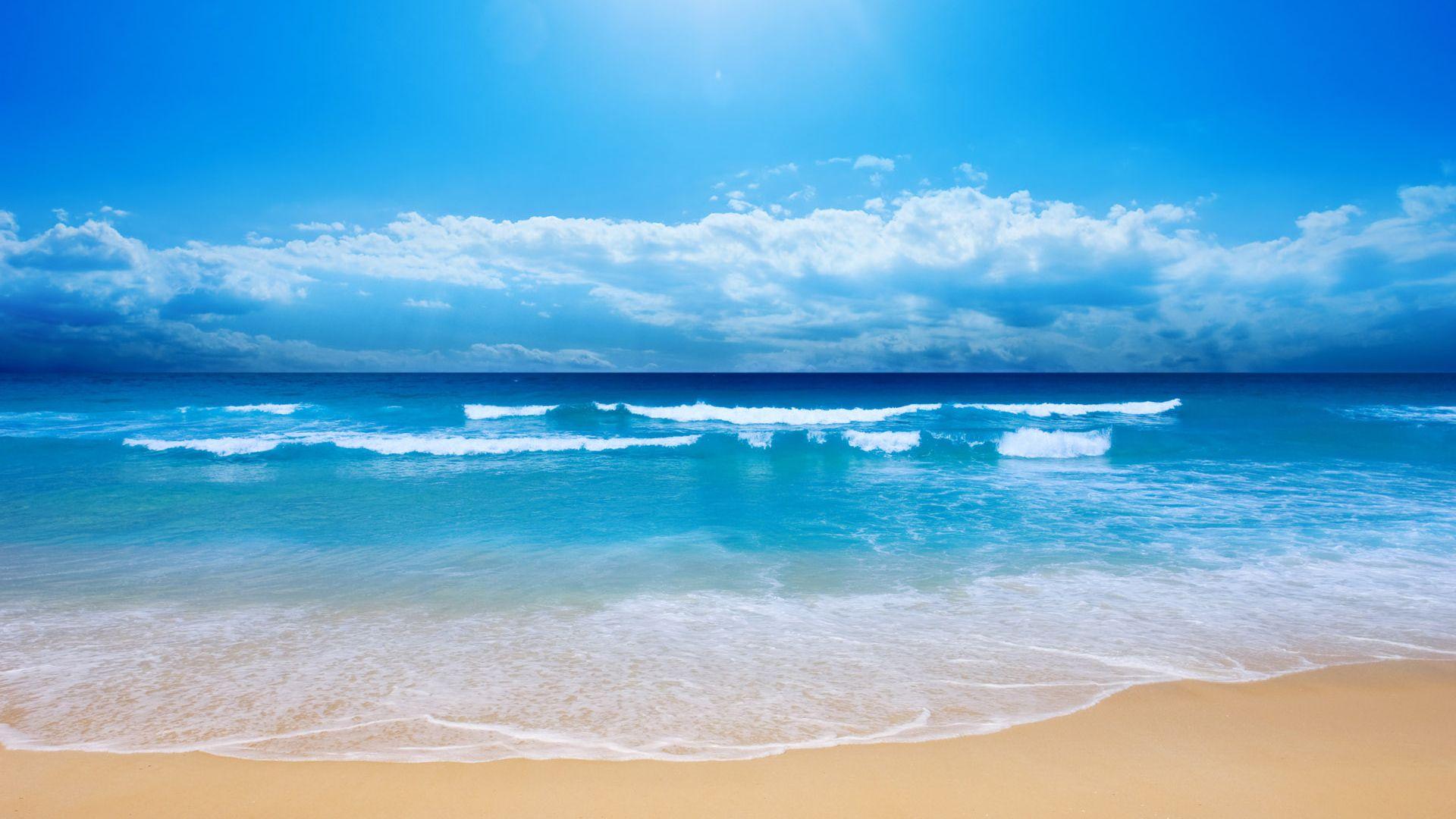 Small Sea Waves Beach Desktop Wallpaper