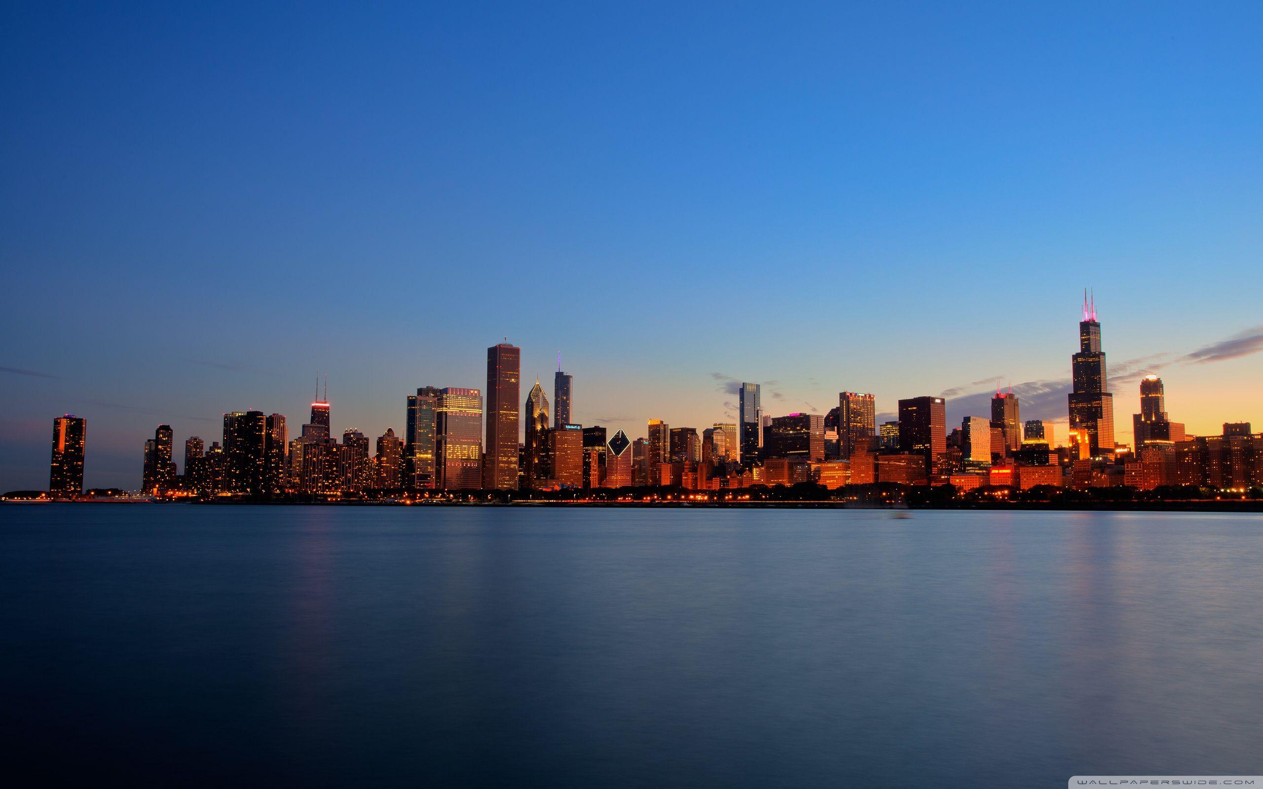Chicago Skyline Night ❤ 4K HD Desktop Wallpaper for 4K Ultra HD TV