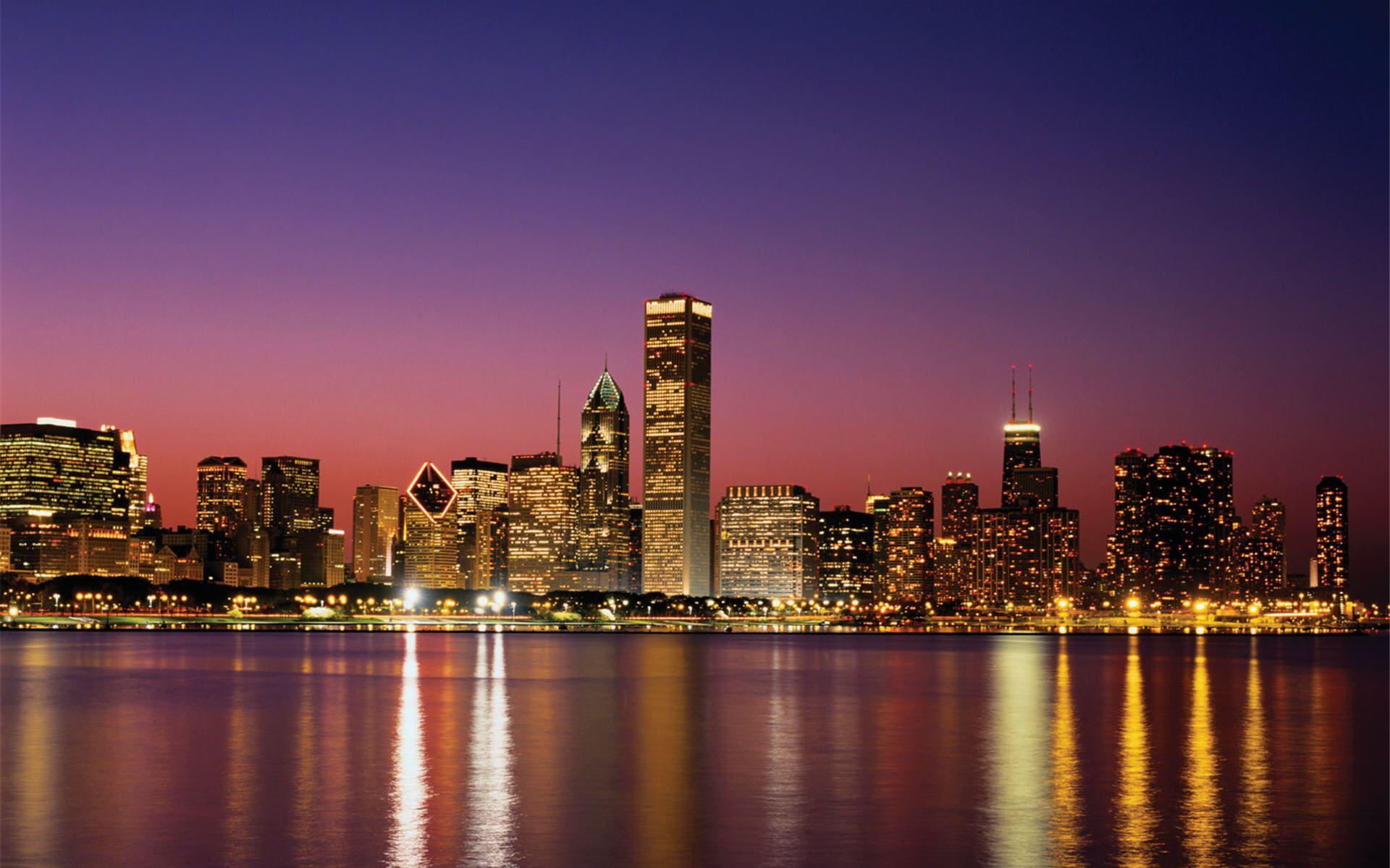 Wallpaper ID 20677  chicago usa skyscrapers night view from above 4k  free download