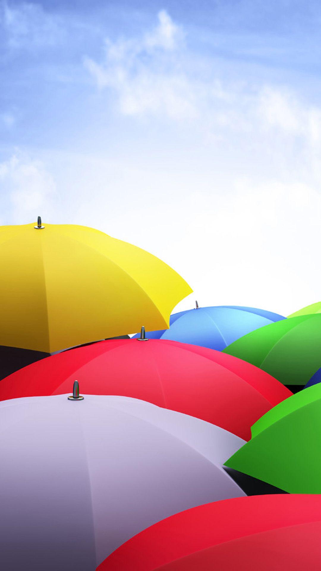 Nexus 5 Stock Colorful Umbrellas Android Wallpaper free download