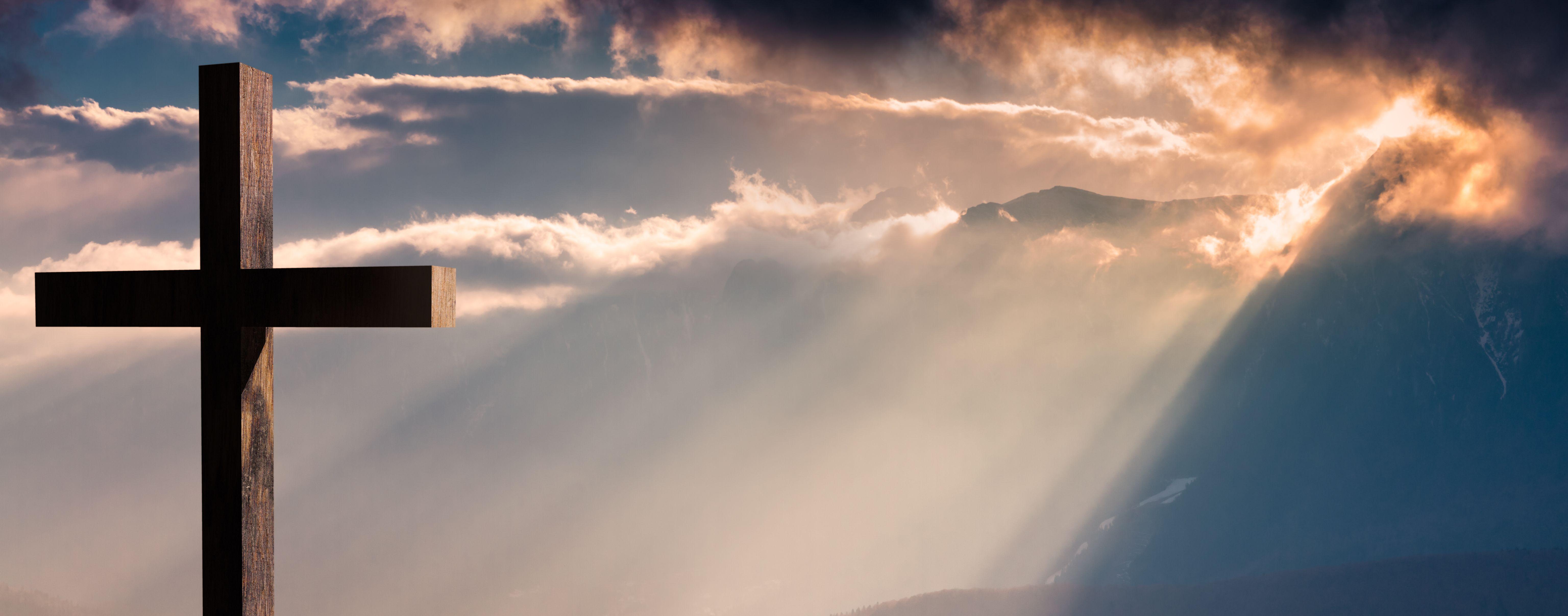 Jesus Christ cross. Easter, resurrection concept. Christian cross