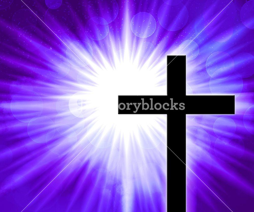 Violet Christian Cross Background Royalty Free Stock Image