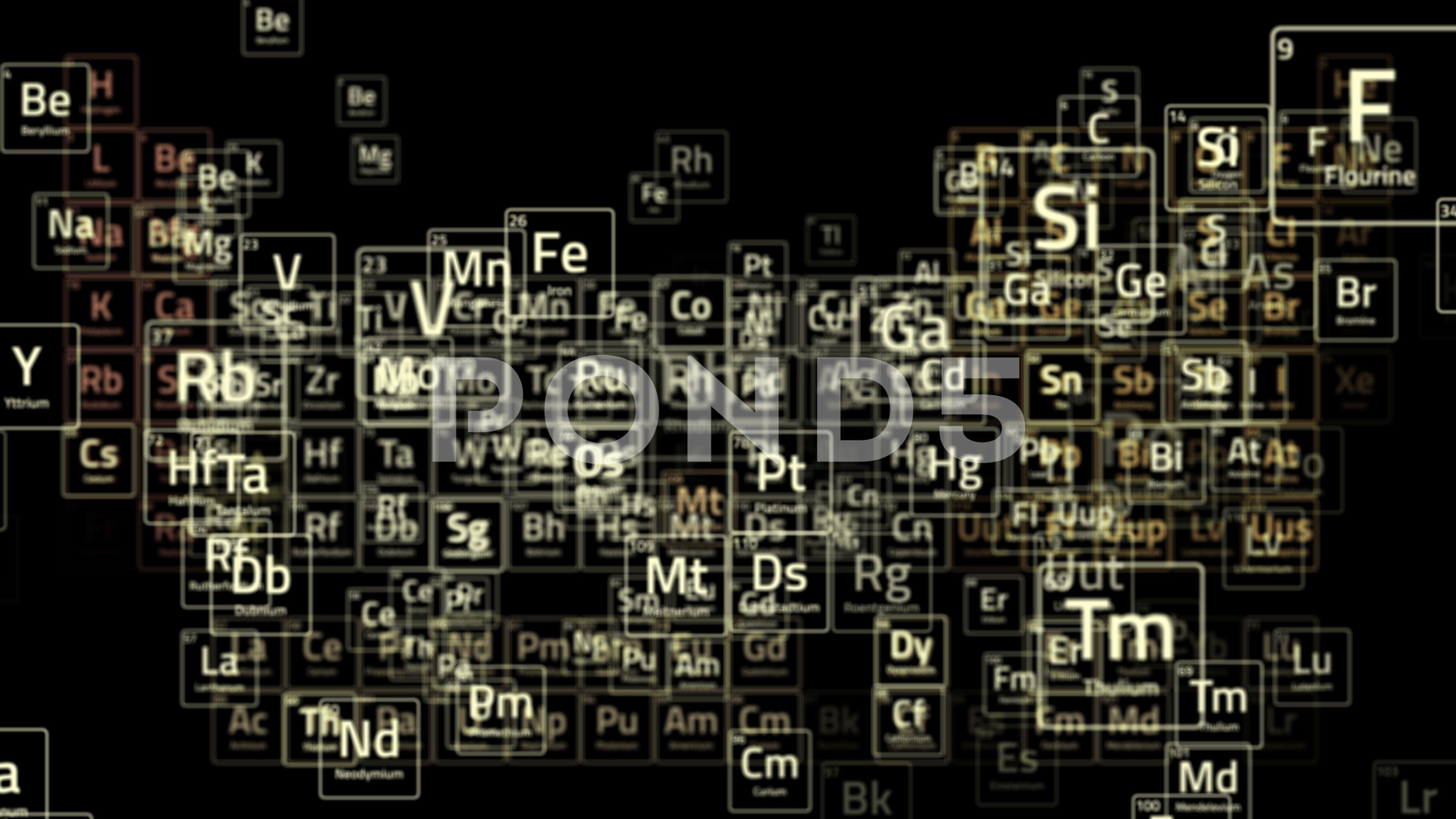Periodic Table Background. Ultra HD Video Clip