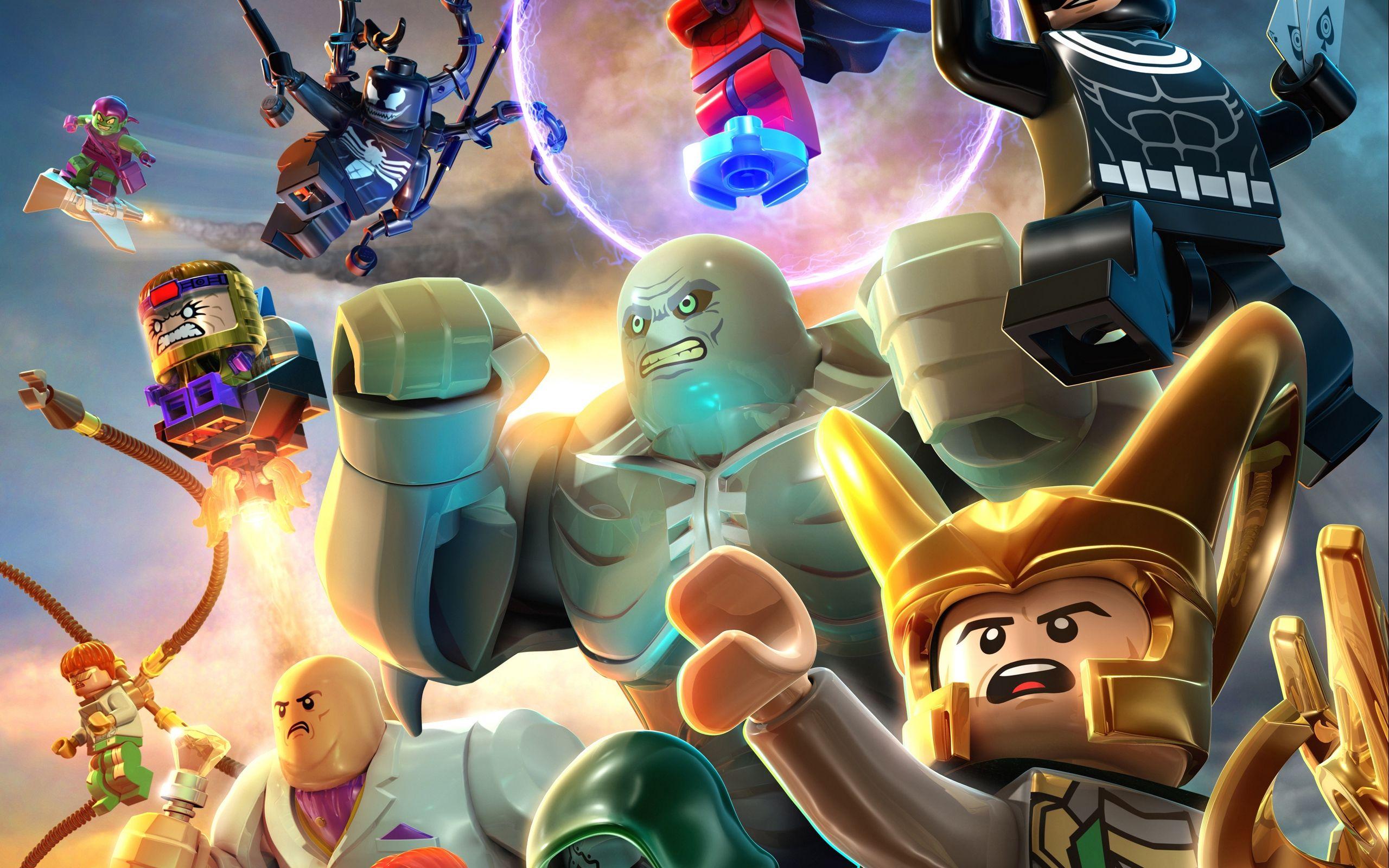 Download wallpaper 2560x1600 lego marvel super heroes, lego, super