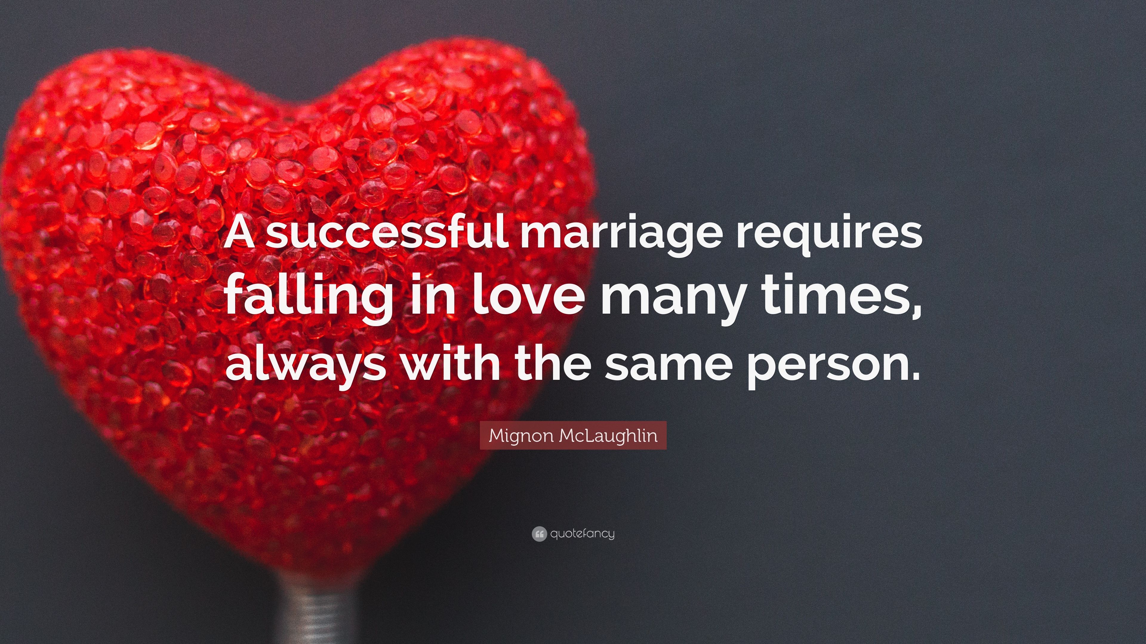 Mignon McLaughlin Quote: “A successful marriage requires falling