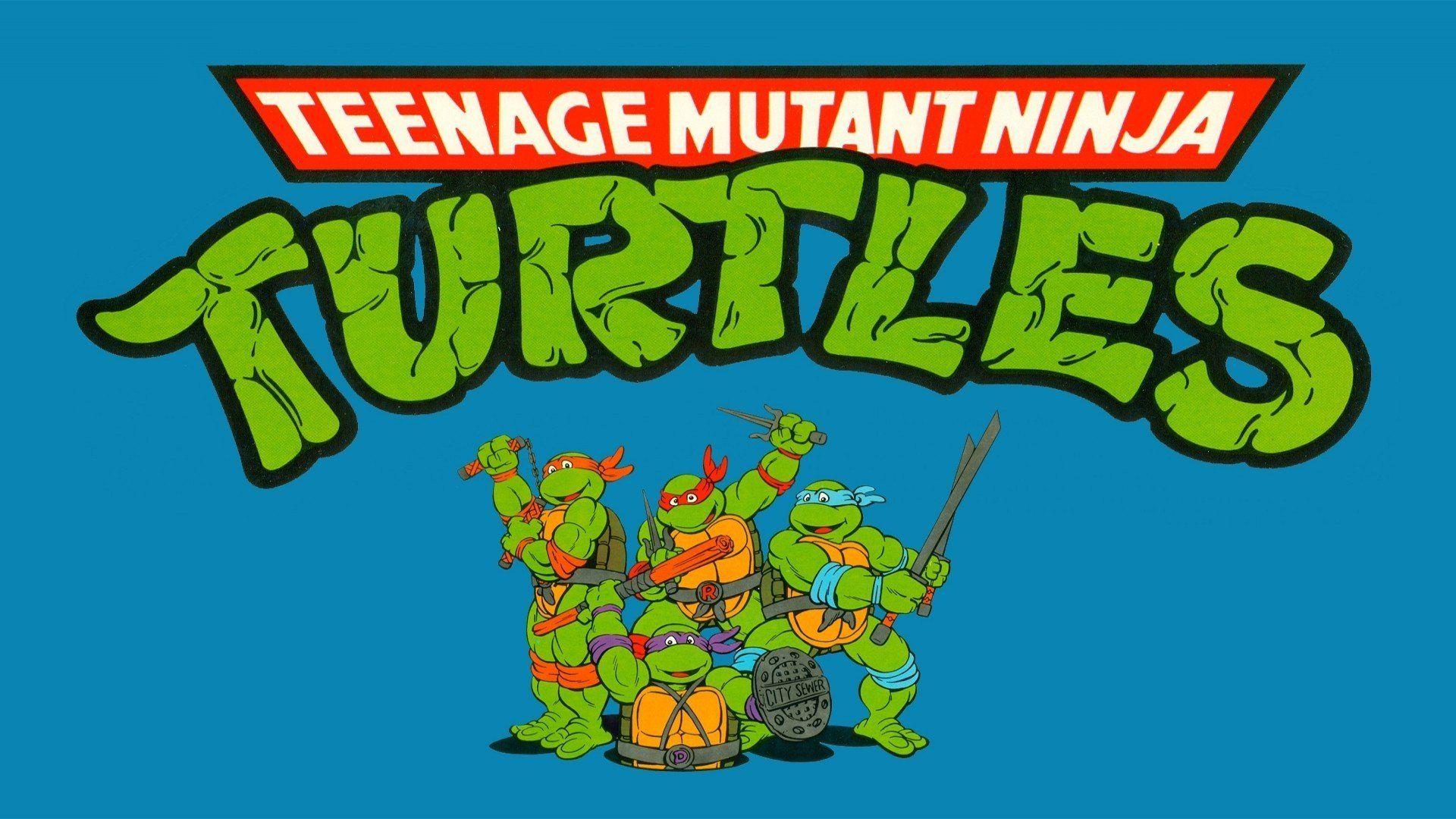 blue background, Teenage Mutant Ninja Turtles Wallpaper HD