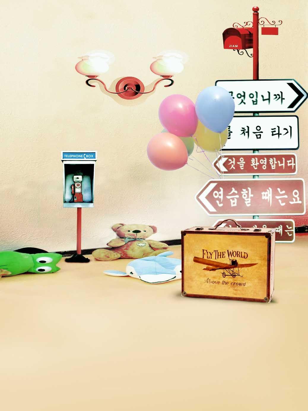 Photographic Background Korean Street Telephone Booth Toys Backdrops