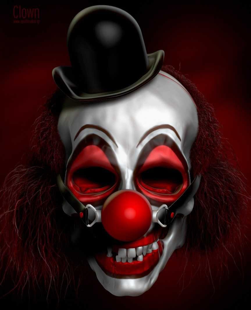 image For > Scary Clown Face Gif. Clown Business