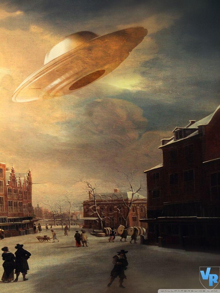 UFO at Painting ❤ 4K HD Desktop Wallpaper for 4K Ultra HD TV • Wide