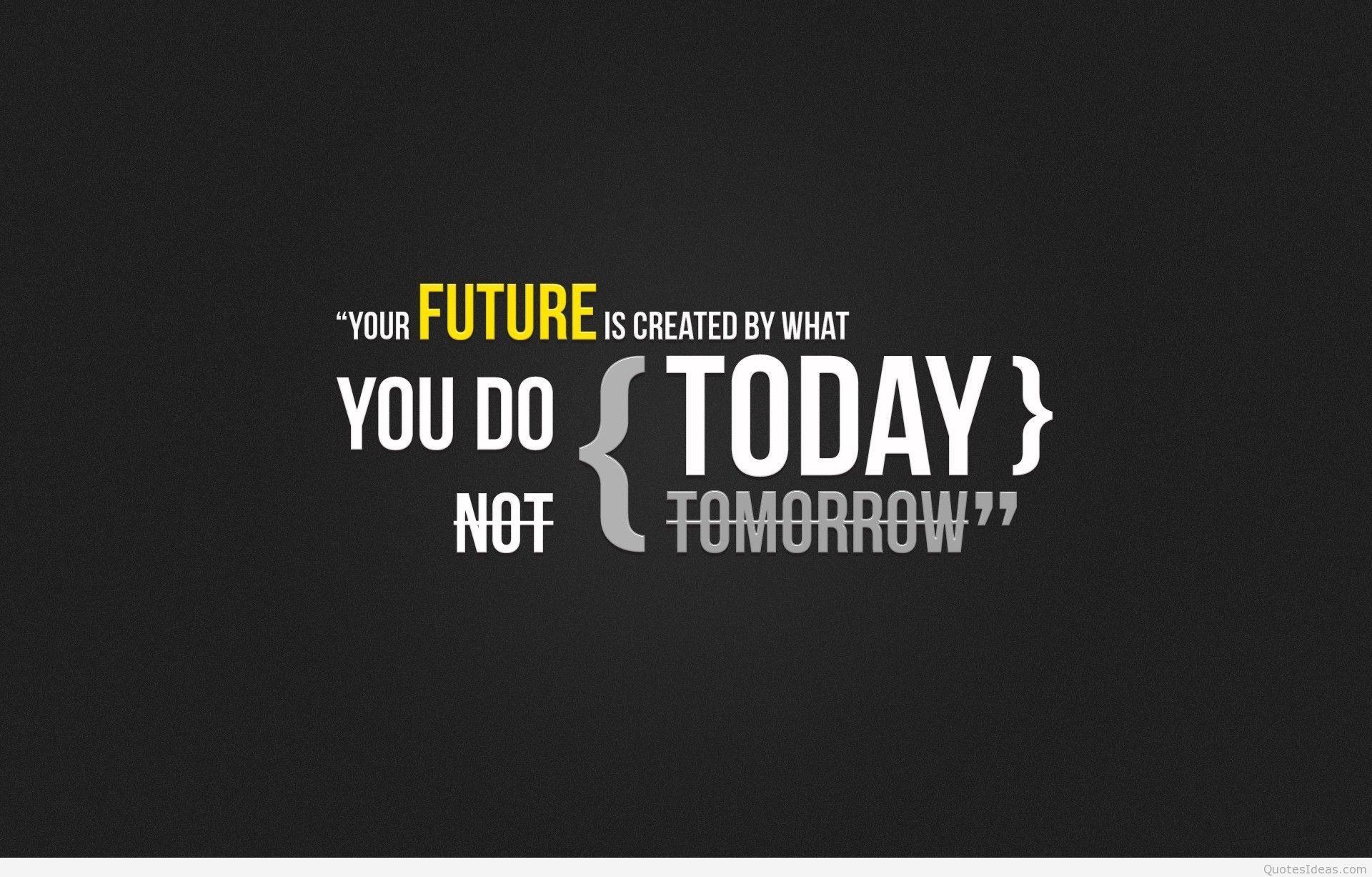 Future tomorrow motivational quote wallpaper