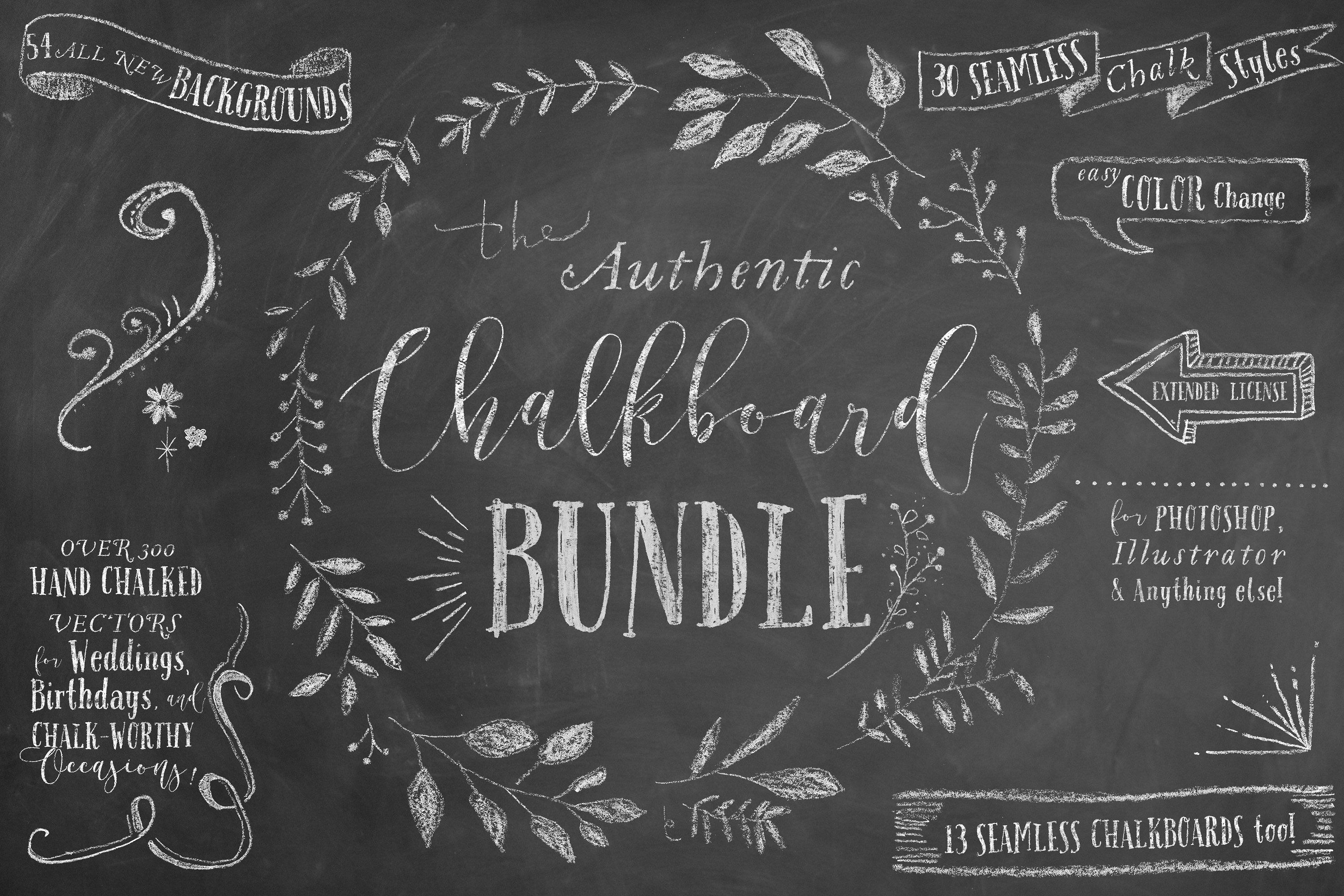 The Authentic Chalkboard Bundle Layer Styles Creative Market