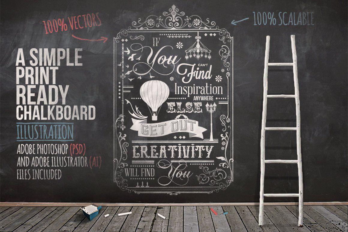 Typography Chalkboard Print 2 Illustrations Creative Market