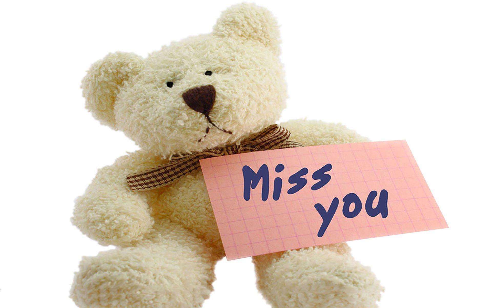 I Miss You Saying Tagged Of Teddy Bear Wallpaper