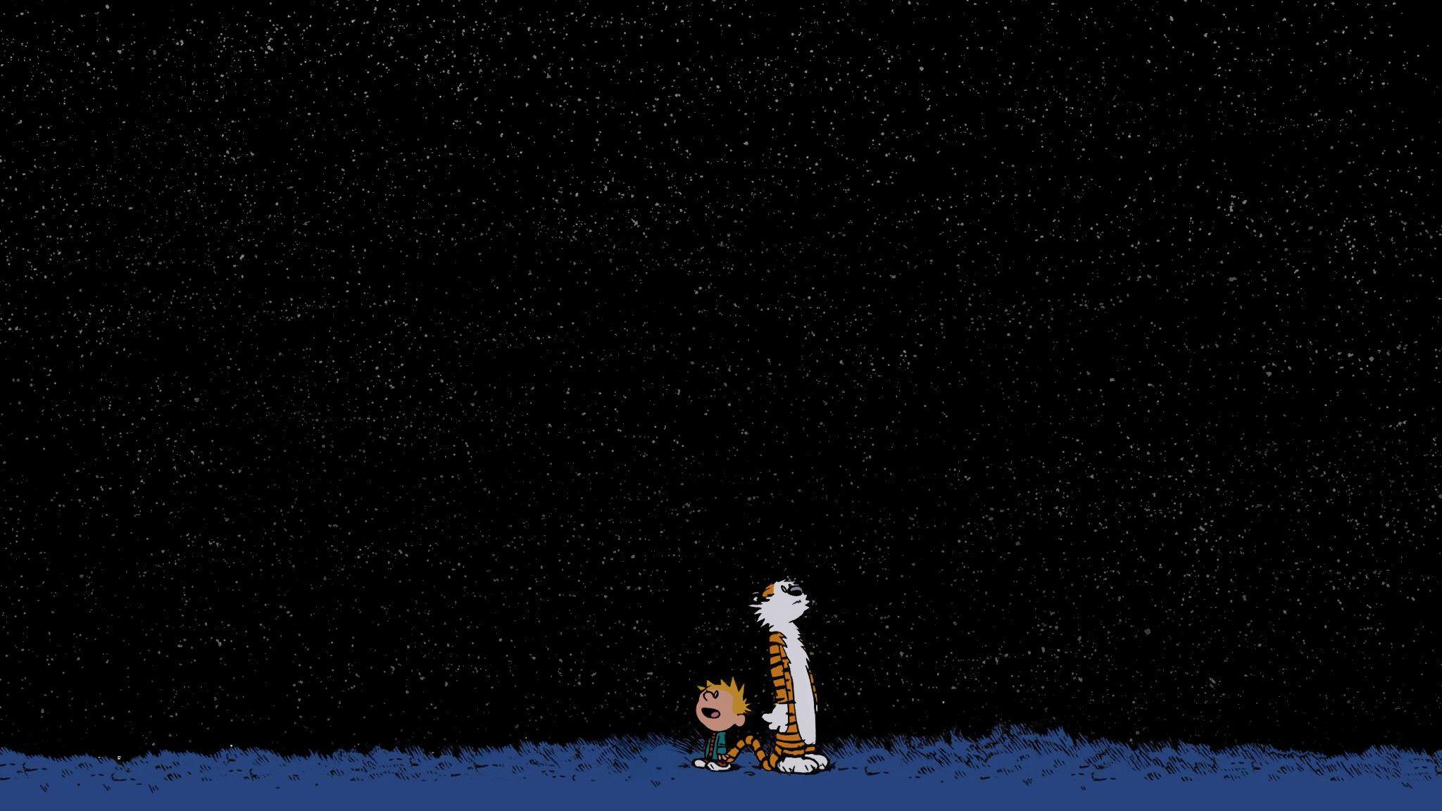 Calvin and Hobbes Space Wallpaper