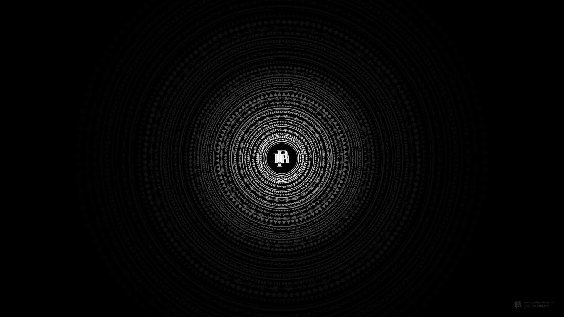 Minimalism, circle, black, mandala HD wallpaper