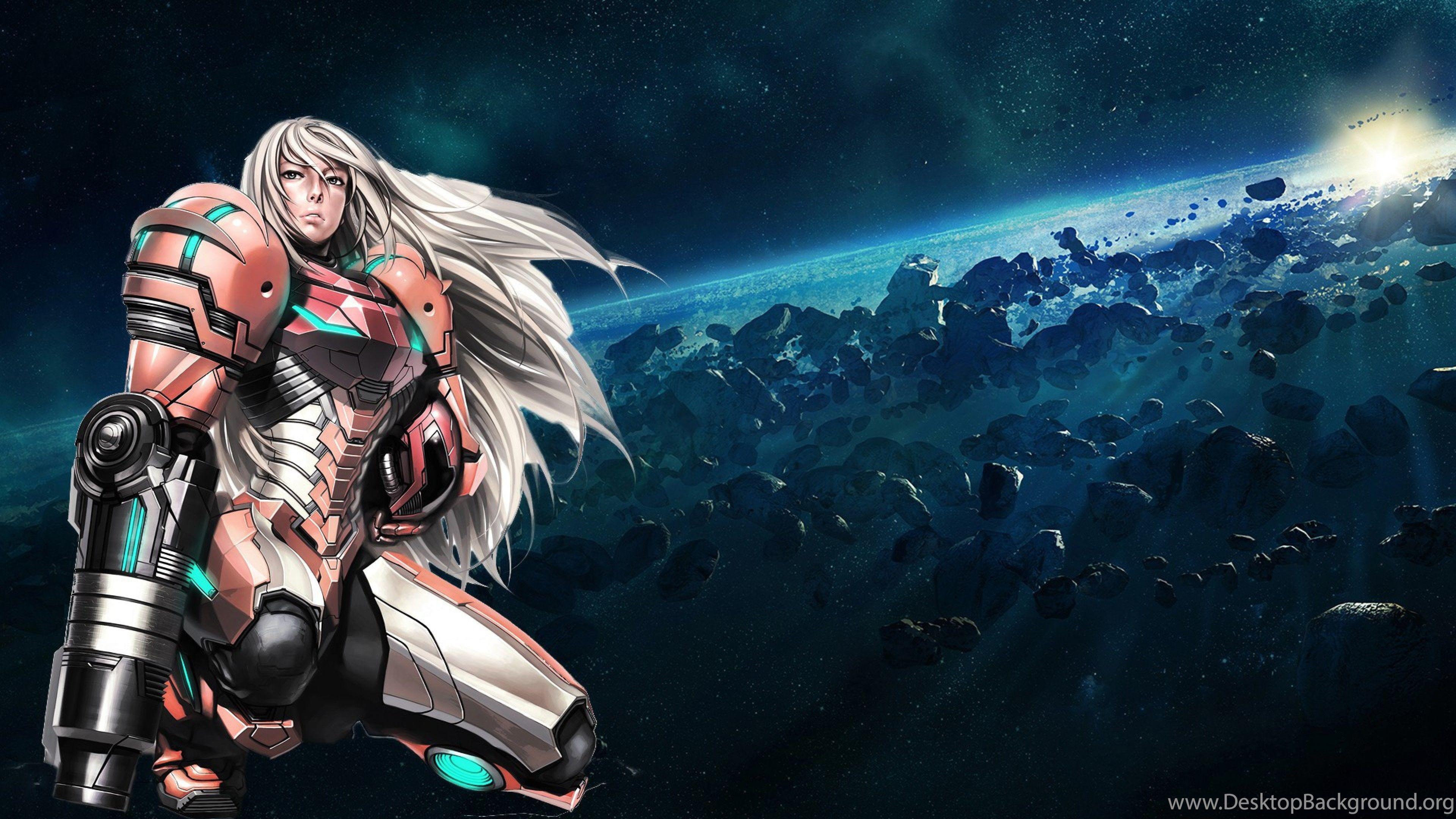 Download Wallpaper 3840x2160 Samus Aran, Metroid, Girl, Armor 4K