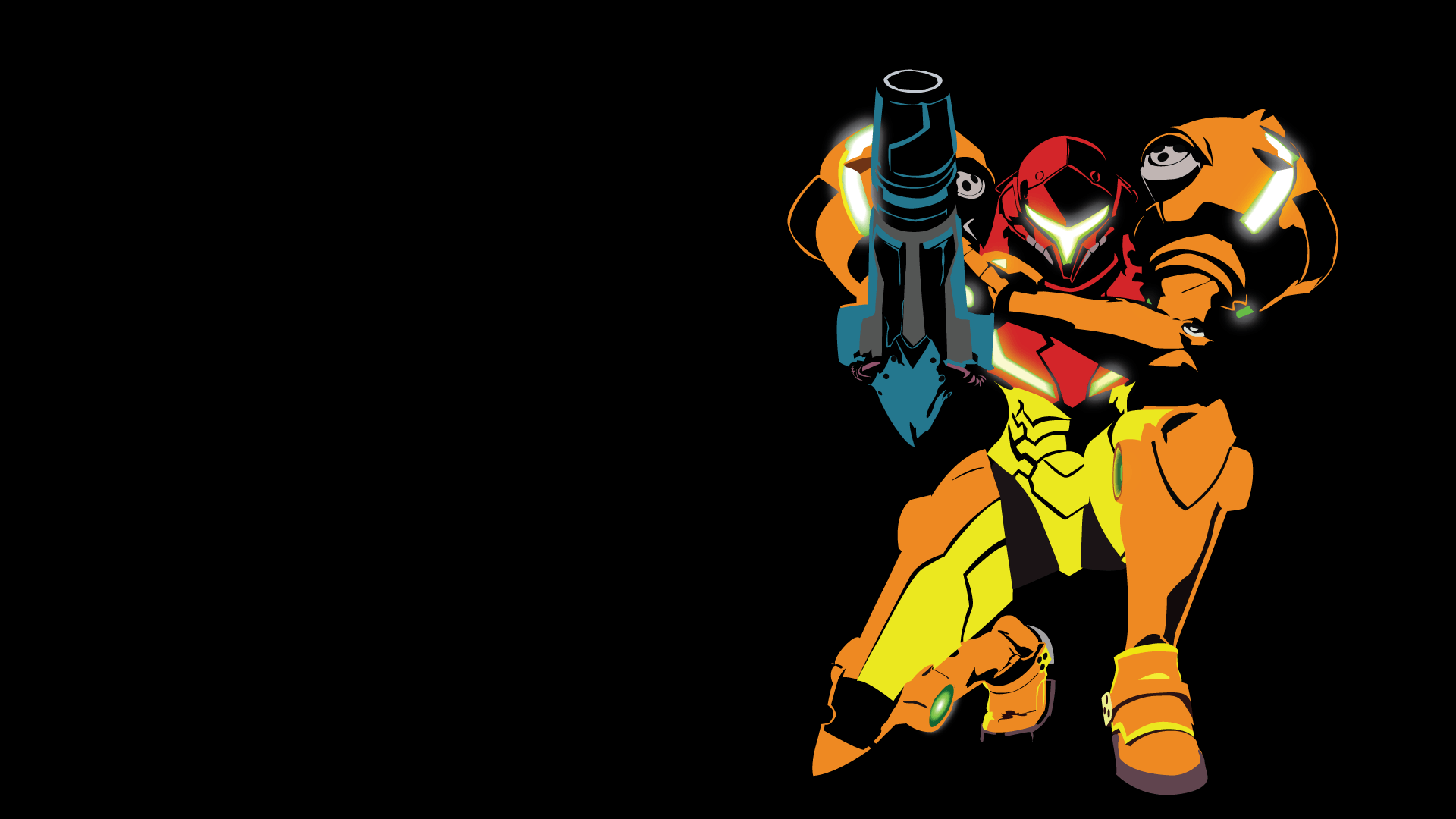 I Made A Vector Minimalist Wallpaper (1920x1080) Of Samus In Her Metroid 2 Pose In Honor Of 100% Completing The Game On Hard Mode. Enjoy!
