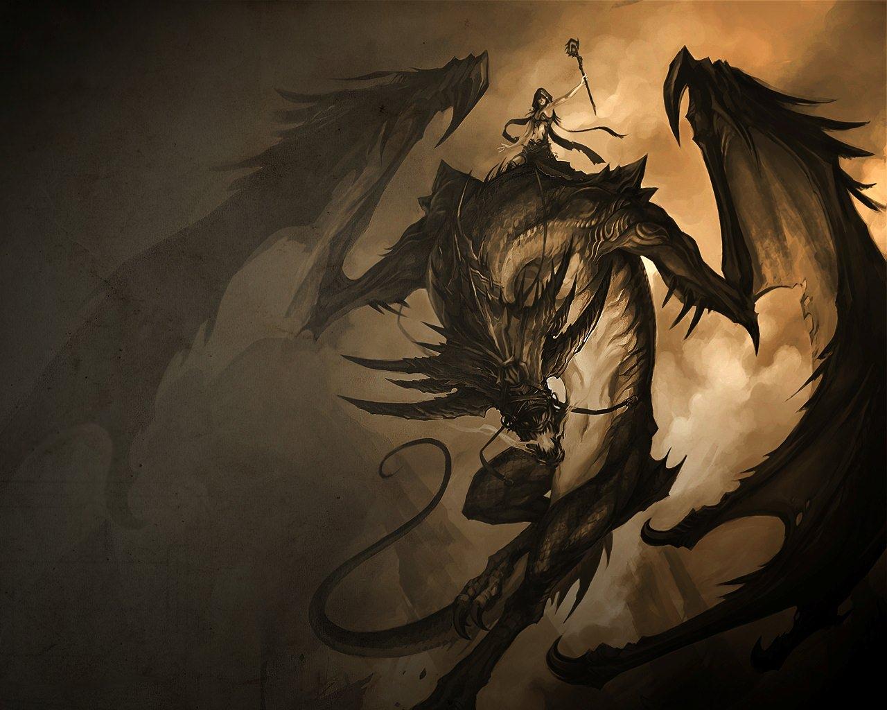 Black Dragon Witch wallpaper from Dragons wallpaper