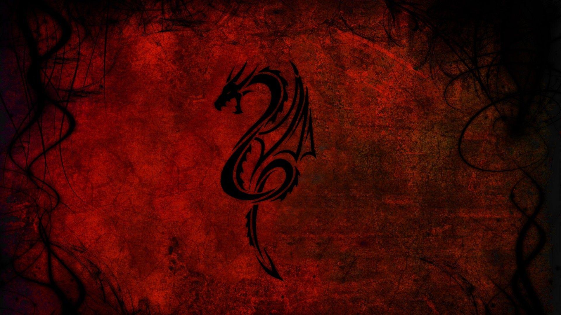 Red and Black Dragon Wallpaper