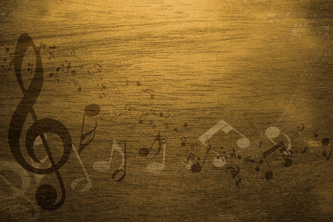 Old Yellow Vintage Music Notes Background