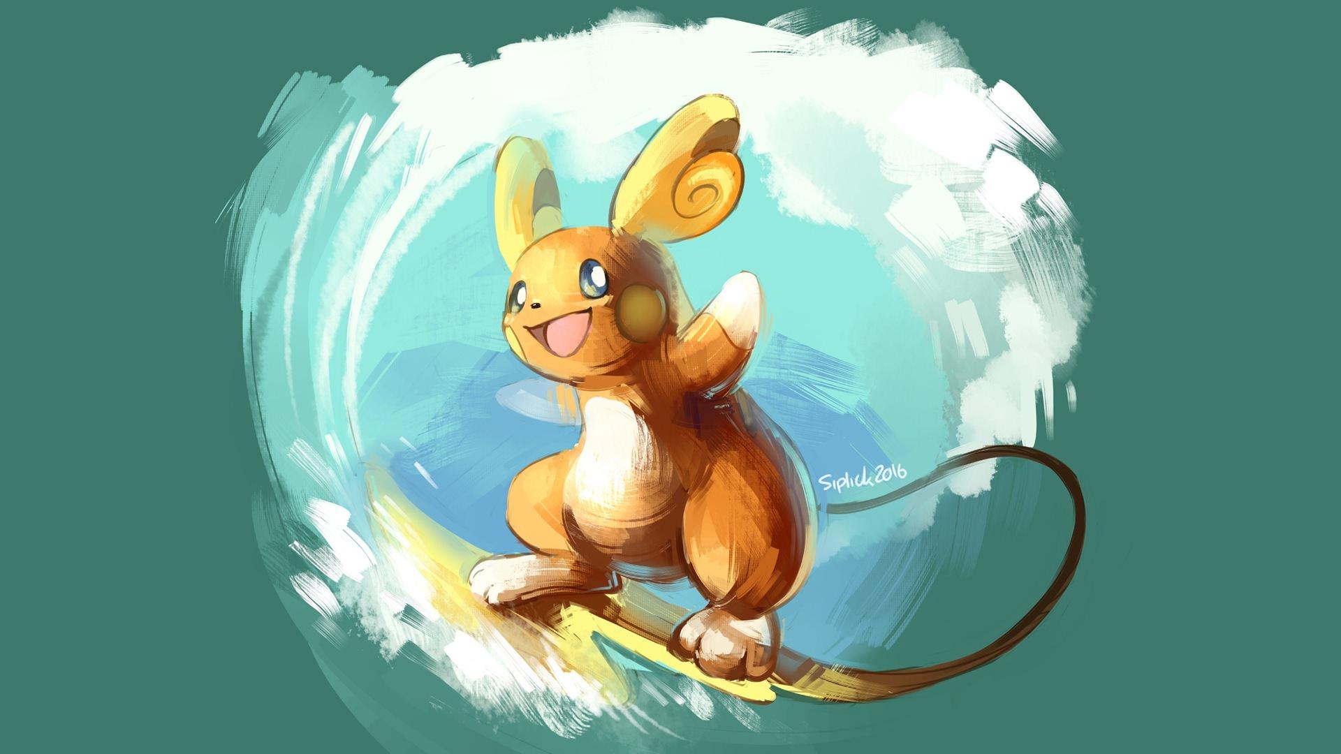 Alolan Raichu Surfing Pokemon Sun an. Wallpaper