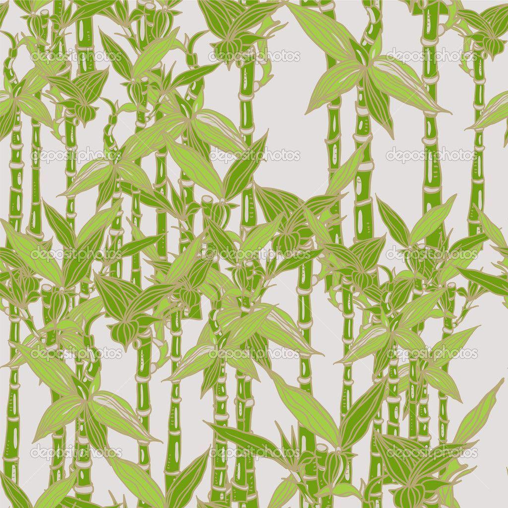 Seamless pattern with bamboo sugarcane