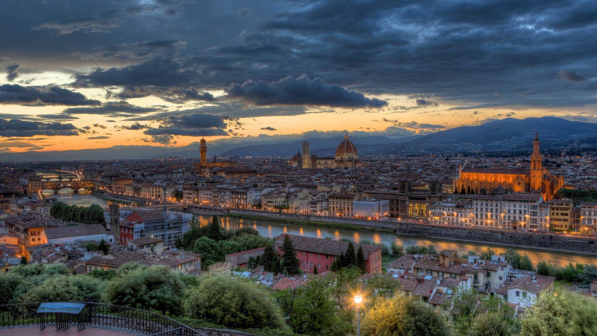 Download Wallpaper 1920x1080 florence, italy, buildings, panorama