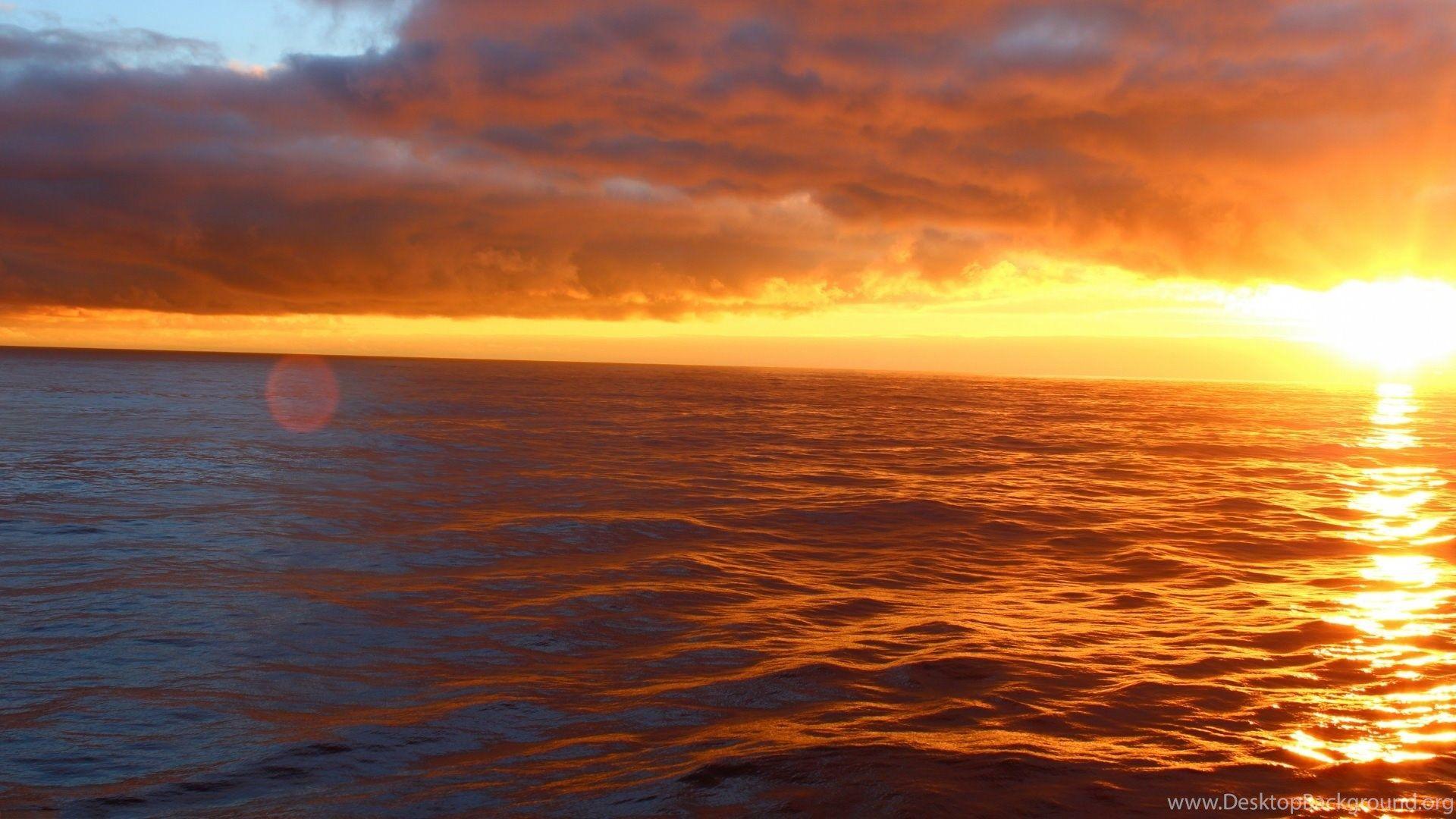 Ocean Sunset Wallpaper Desktop Background