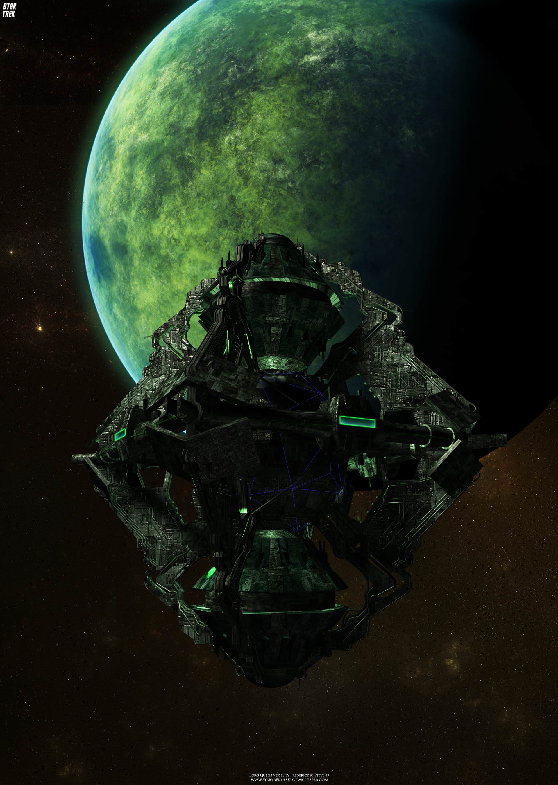 Star Trek Borg Queen's Vessel, free Star Trek computer desktop wallpaper