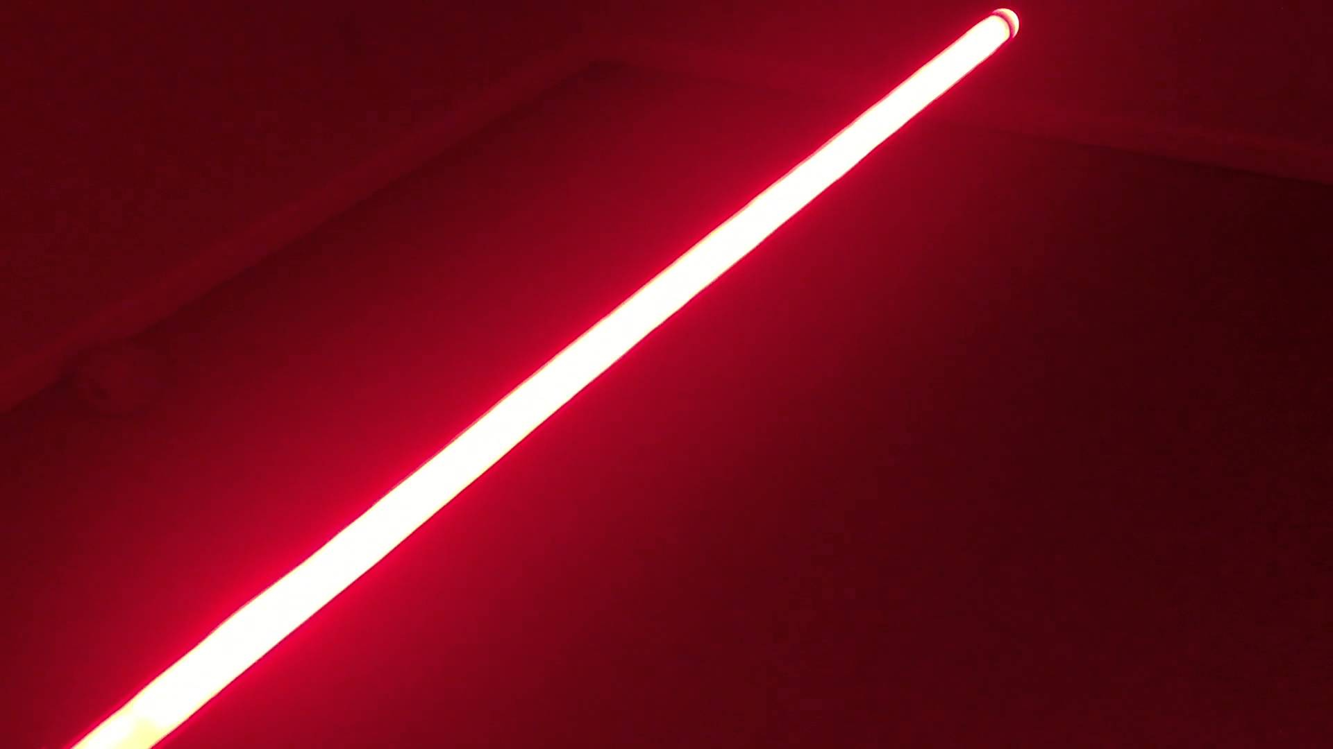 Red Lightsaber Blade with Yellow Flash on Clash Test Lights Off