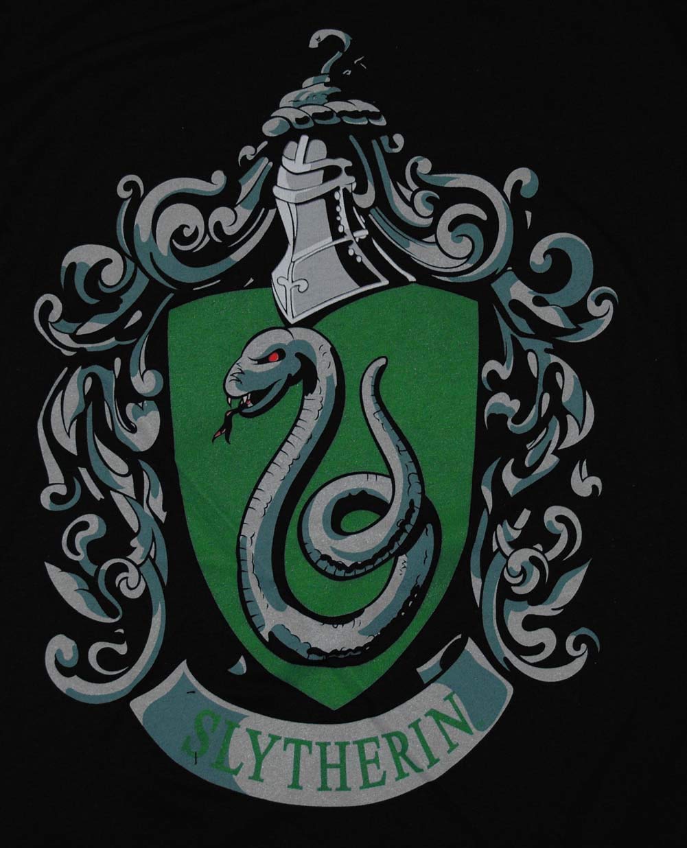 Harry Potter Slytherin Logo Mens Black T Shirt. XXL, T Shirts