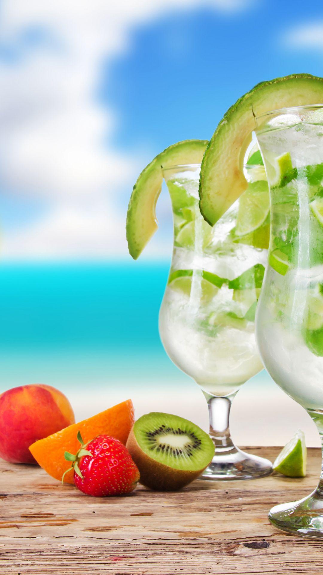 Lime Cocktails On The Beach Fresh Fruit Android Wallpaper free download