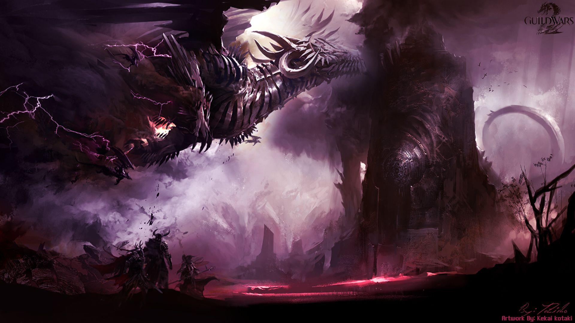 Guild Wars 2 Dragon Logo HD Wallpaper, Background Image
