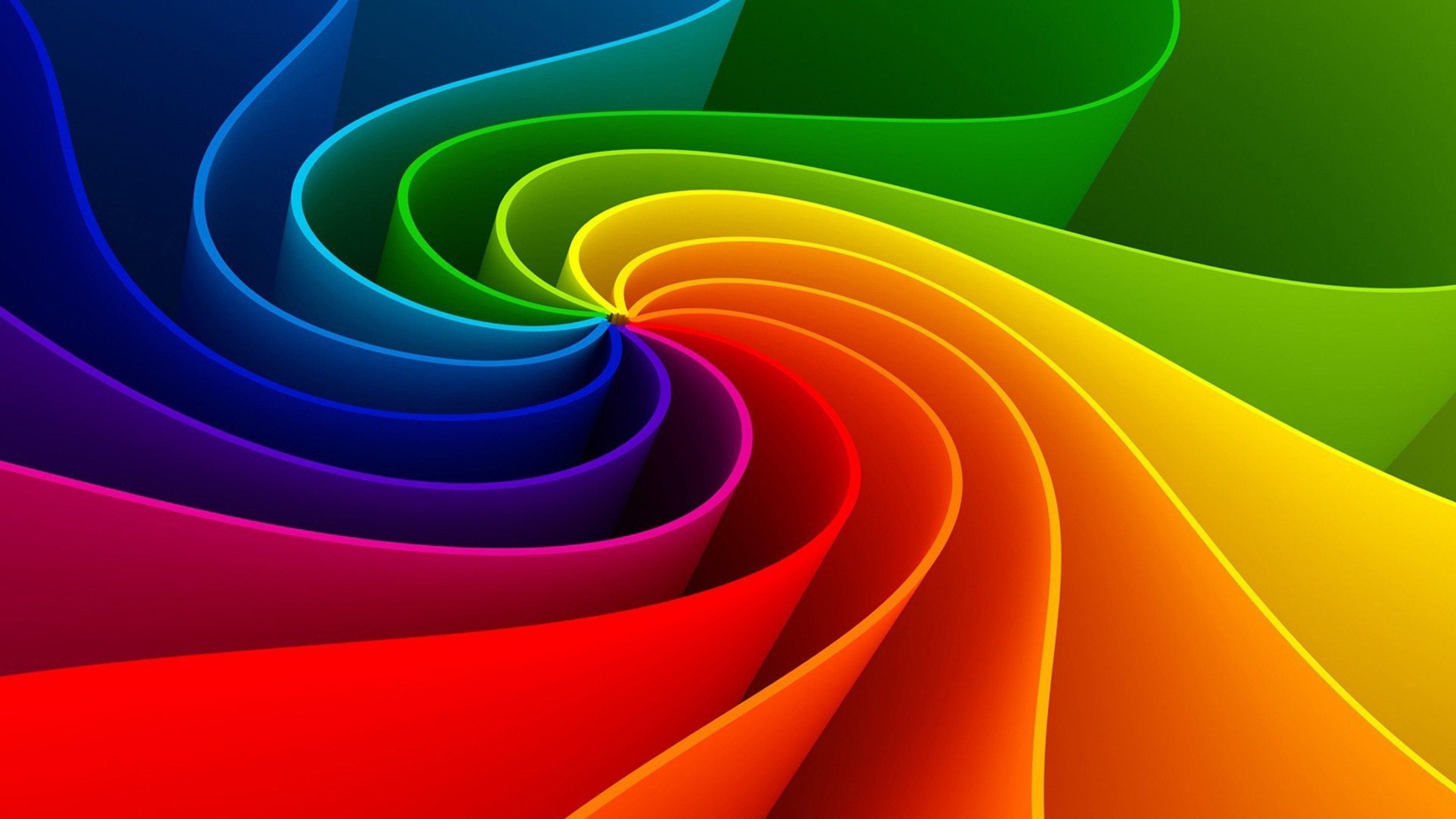 Colourful Rainbow Coloured Swirl Wallpaper Backround 4K UHDTV