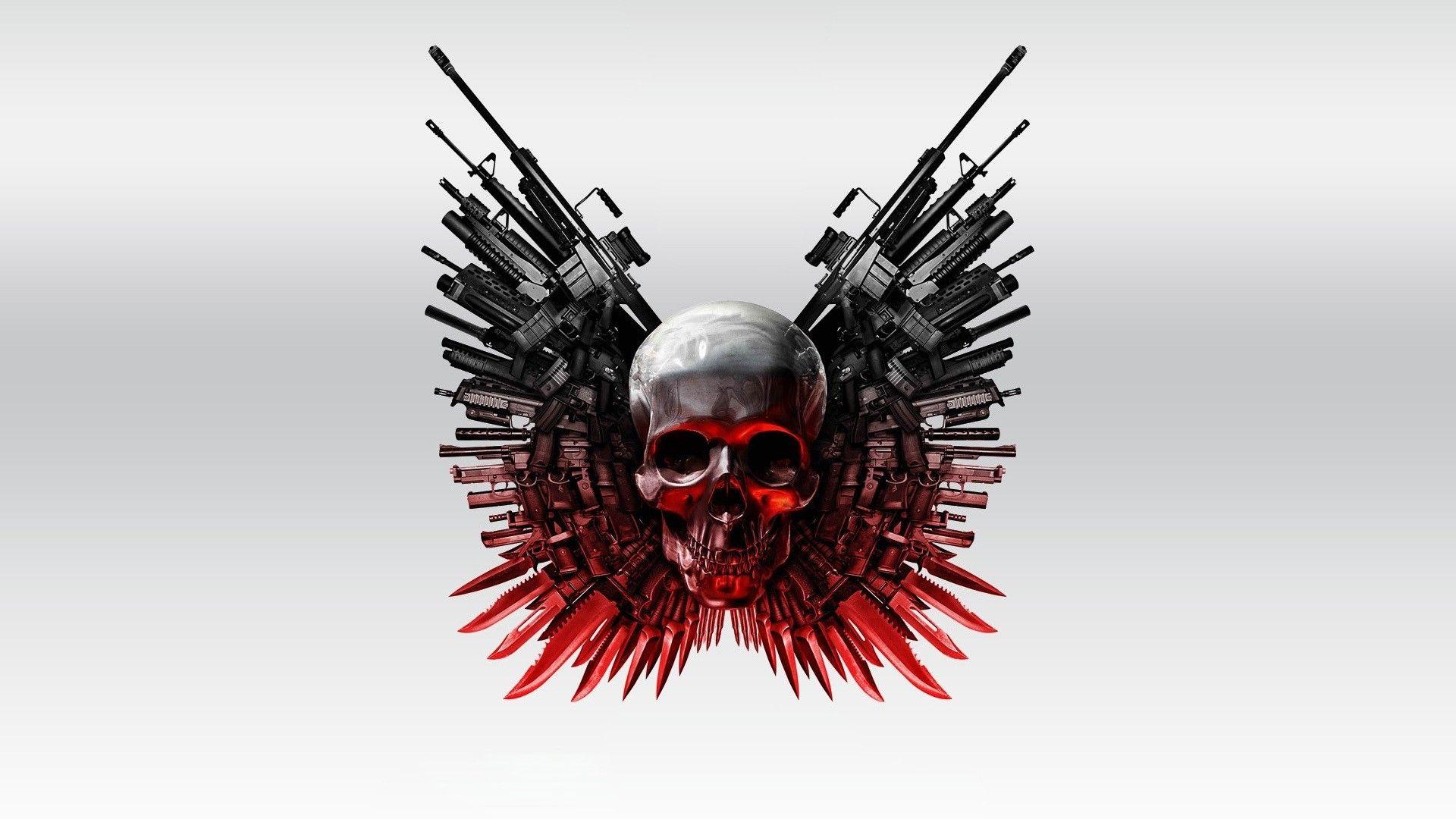 Artwork Movies Simple Background Skulls The Expendables