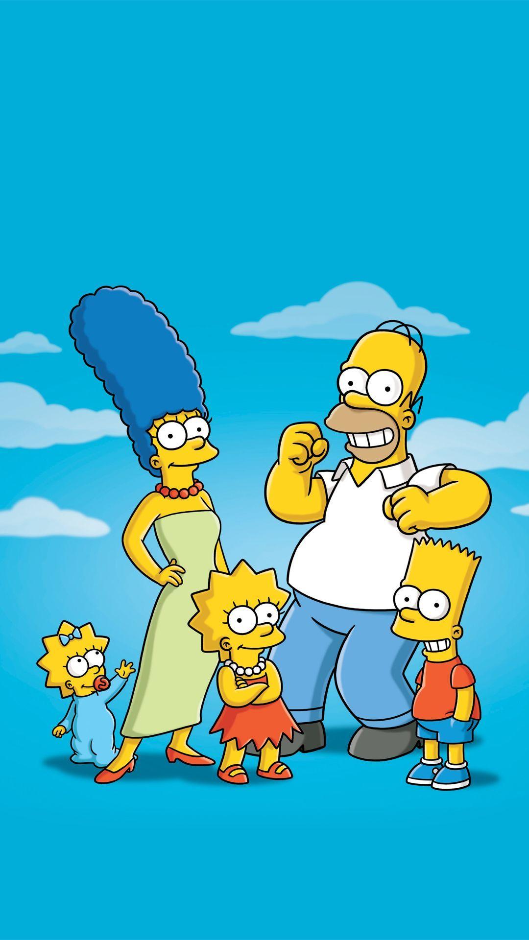 The Simpsons Family Funny HD Wallpaper for iPhone 6 is a