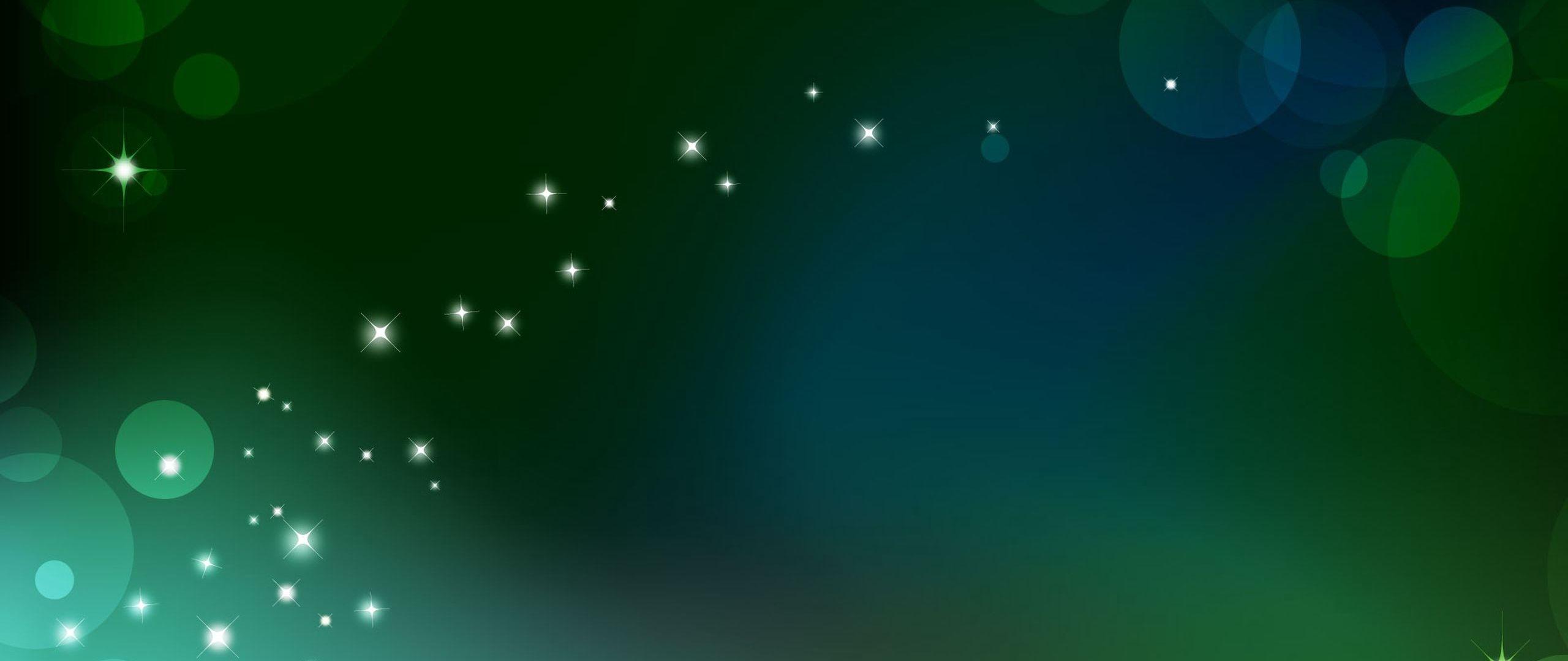 Download wallpaper 2560x1080 glare, light, green, abstract dual wide